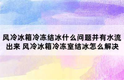 风冷冰箱冷冻结冰什么问题并有水流出来 风冷冰箱冷冻室结冰怎么解决